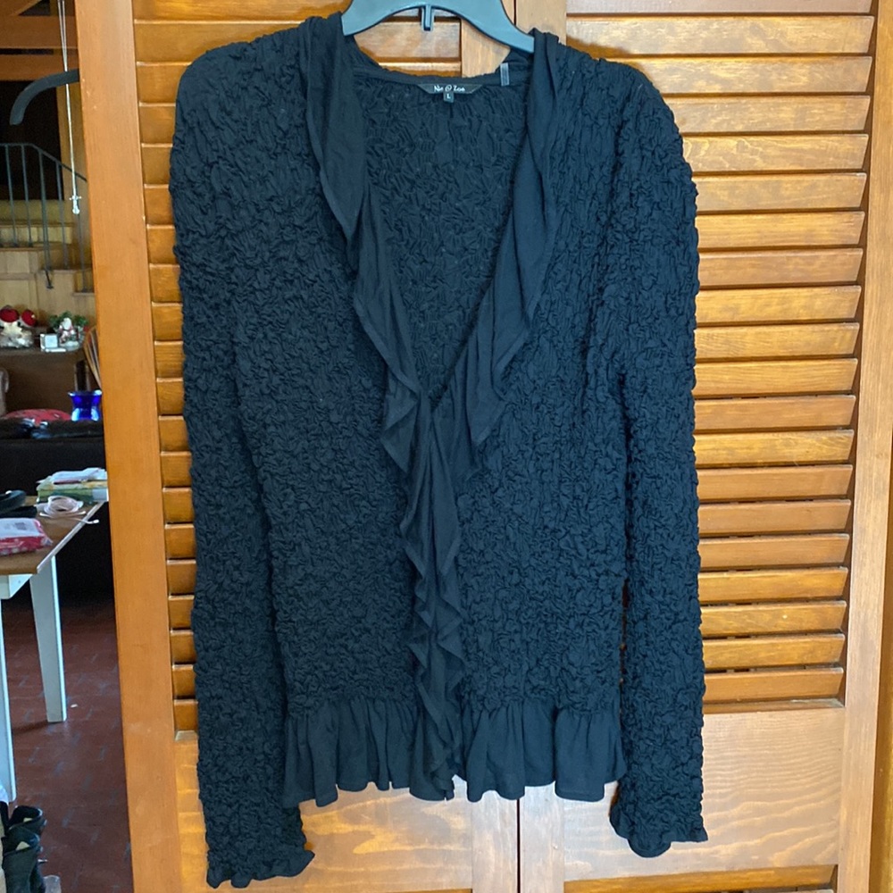 Nic + Zoe black crepe stretch jacket